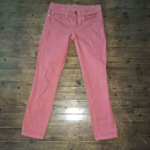 Tory Burch salmon pink size 24 cropped skinny jeans